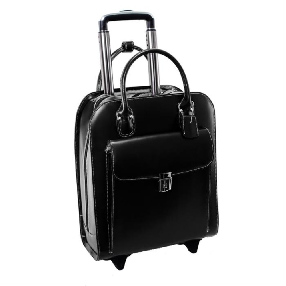 McKlein Uptown Leather Laptop Roller Bag
